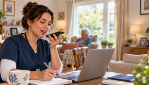 Home care AI voice bot for caregiver communication