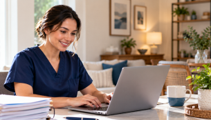 Caregiver using voice-to-text for care documentation