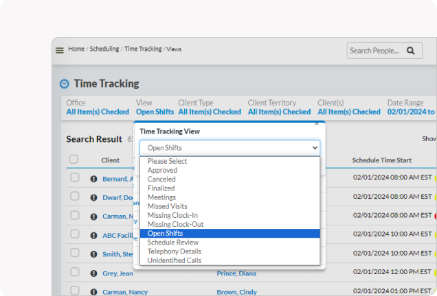 schedule & shift management with evv software