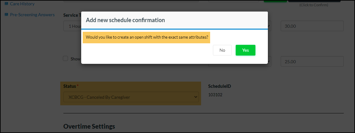 Ability to create a new shift with the same attributes- CareSmartz360 Software Update