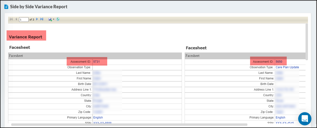 Identify Assessment ID field in the Assessment form