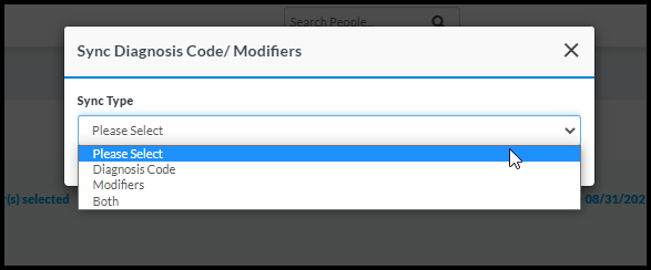 ability to sync the modifiers in case if data is missing on any schedule listed.