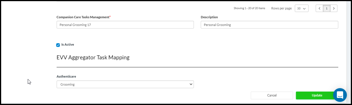 user will have to edit the task & then map it with the EVV aggregator task mapping.