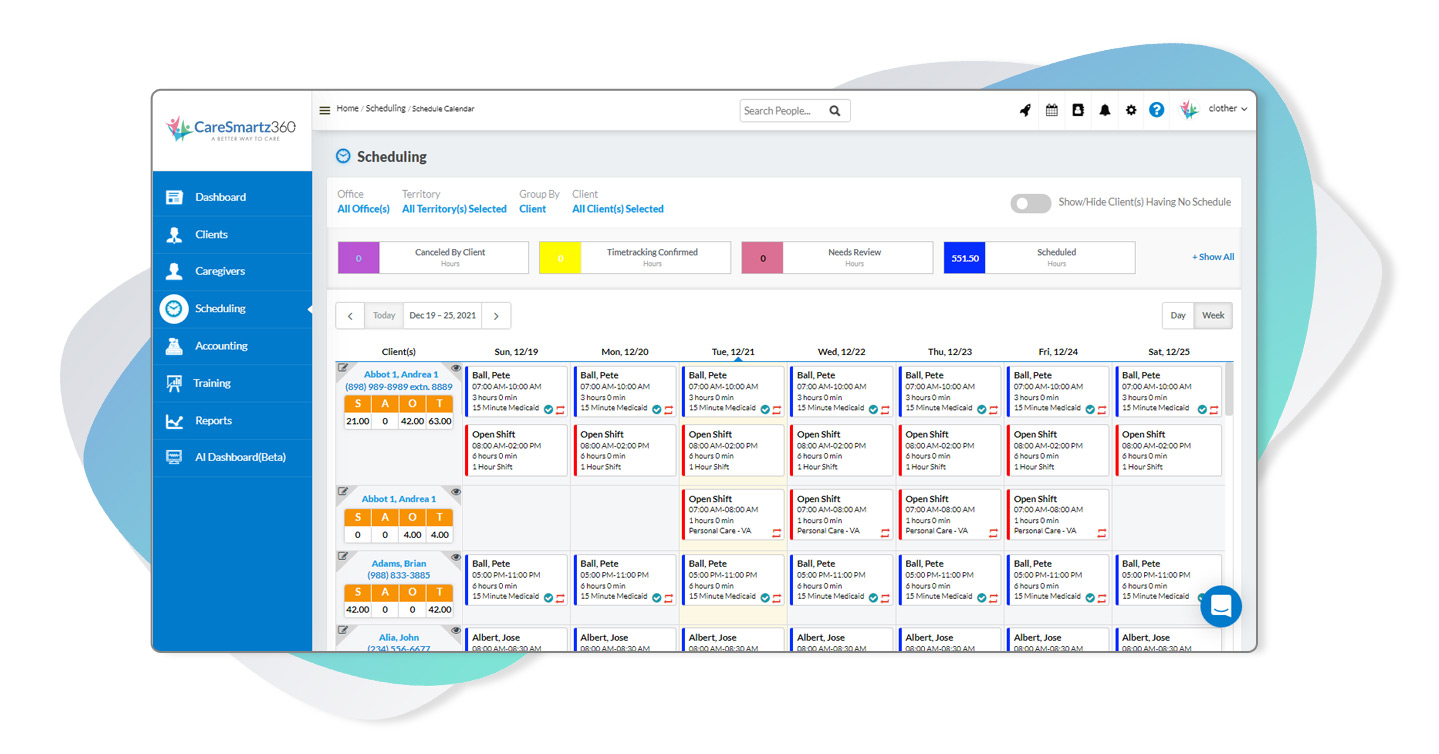 Home care Scheduling Feature Updates