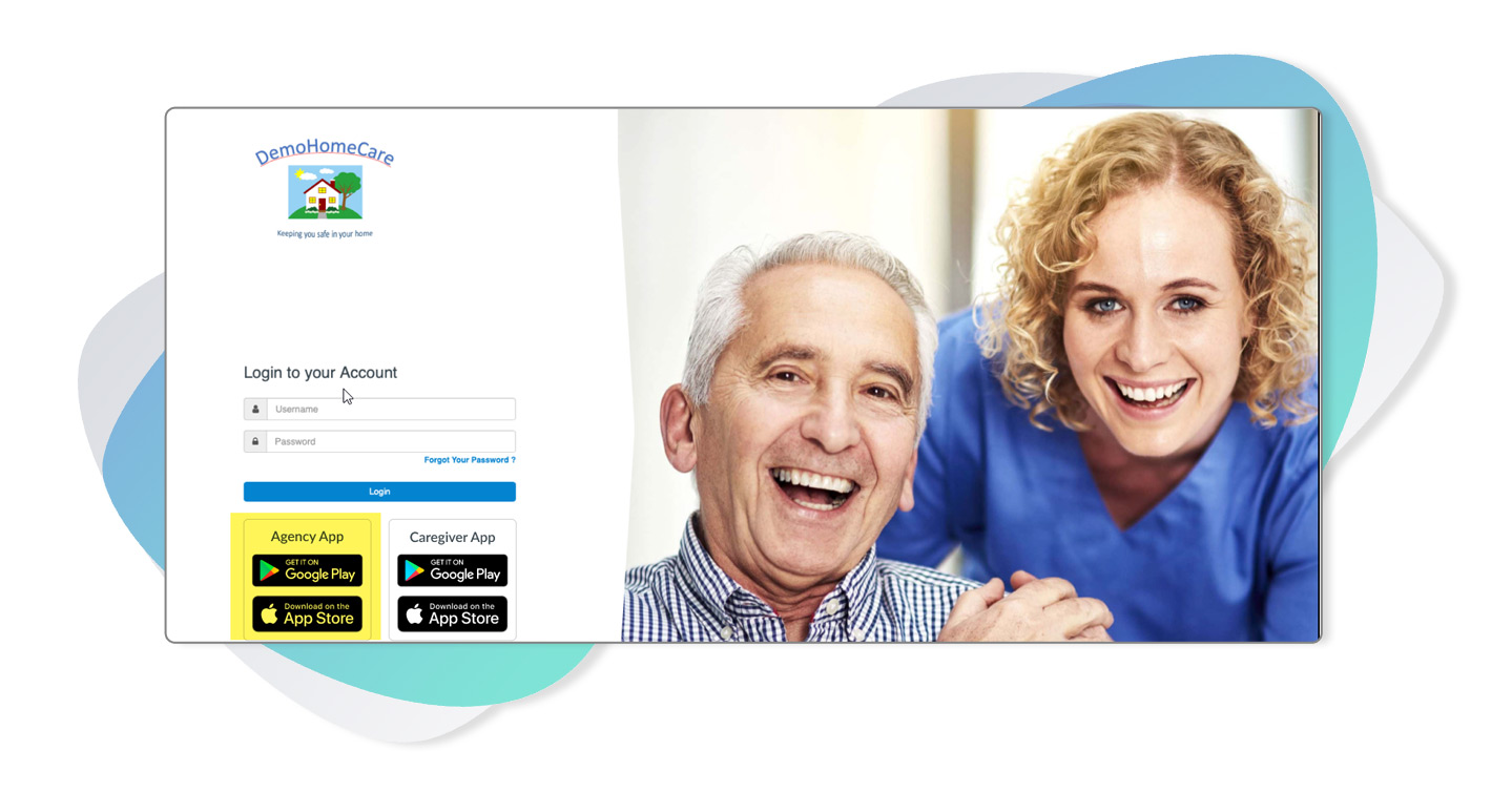 Home care Software Login Screen Update