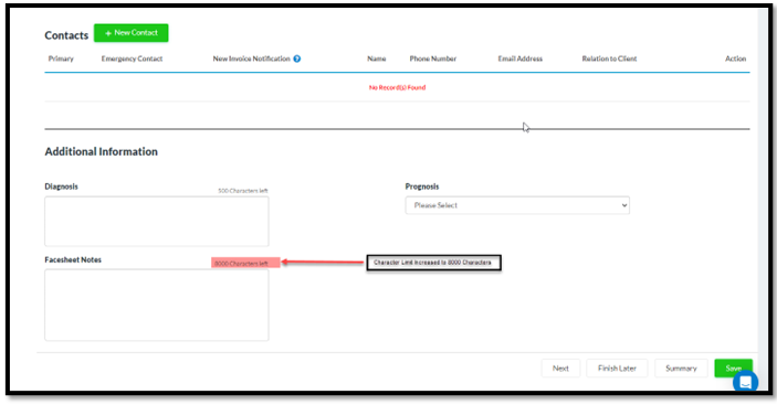 Client Assessment Form Update