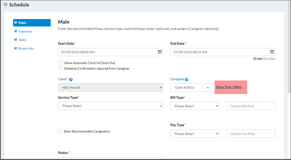 Caregiver Scheduling Updates in CareSmartz360