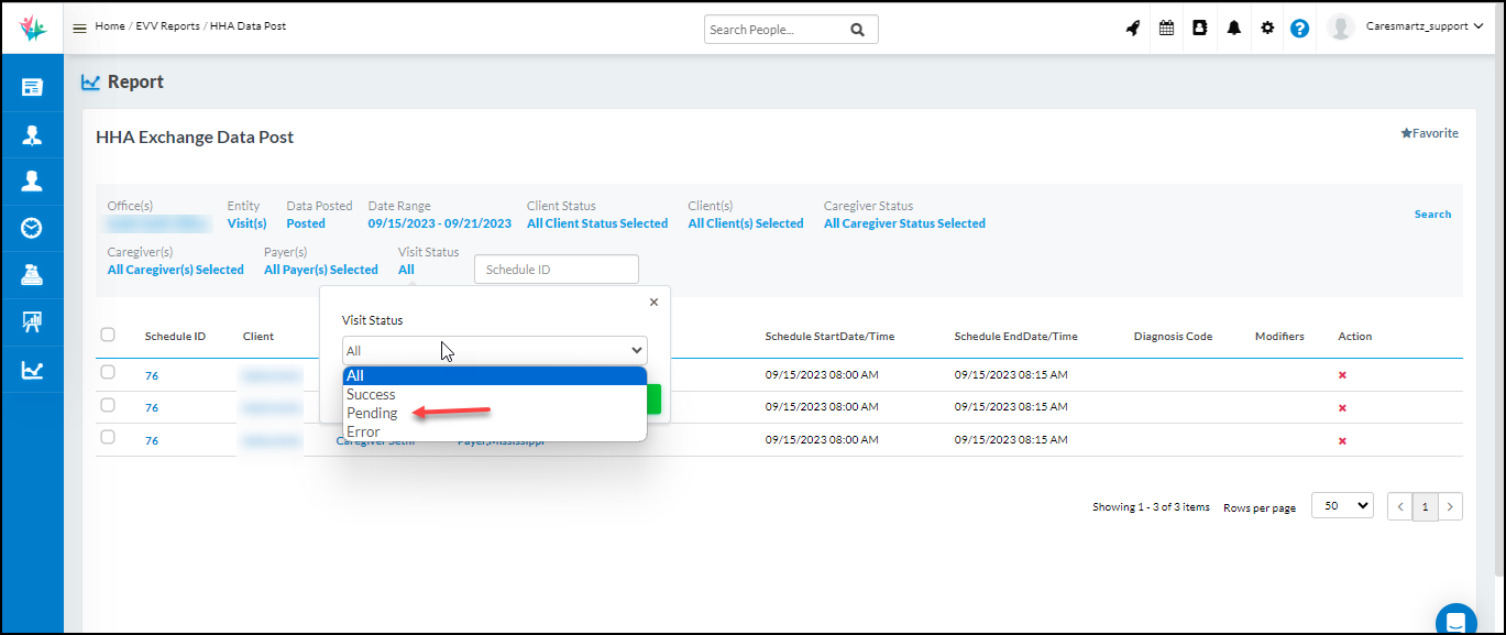CareSmartz360 EVV Report Update