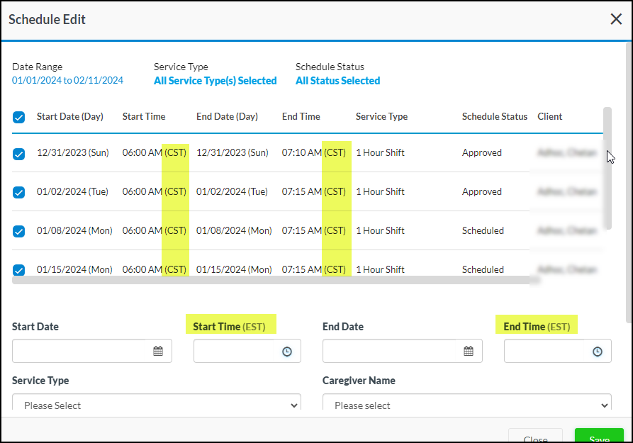 CareSmartz360 Caregiver Profile Update for Agency User