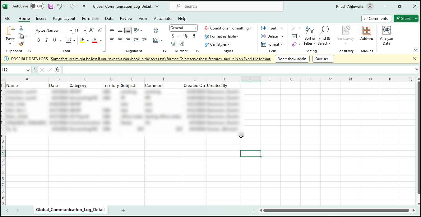 CareSmartz360 Global Communication Log Update