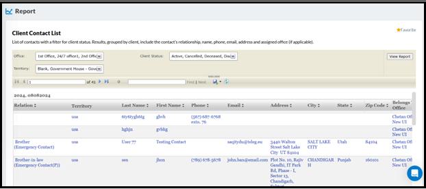 Client Contact Updates in Home Care Reporting Software
