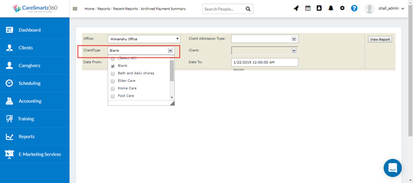 Client-type-filter