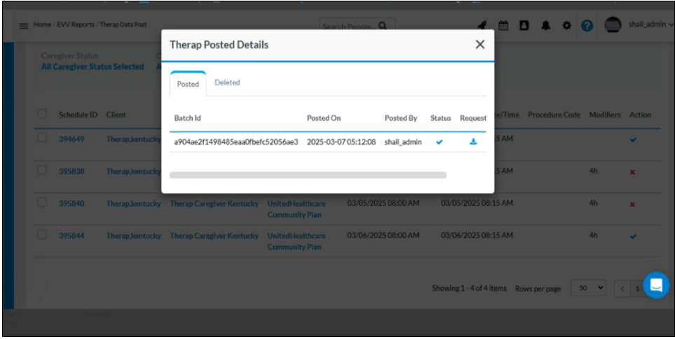 Option to download JSON files for CareBridge & Therap EVV aggregators