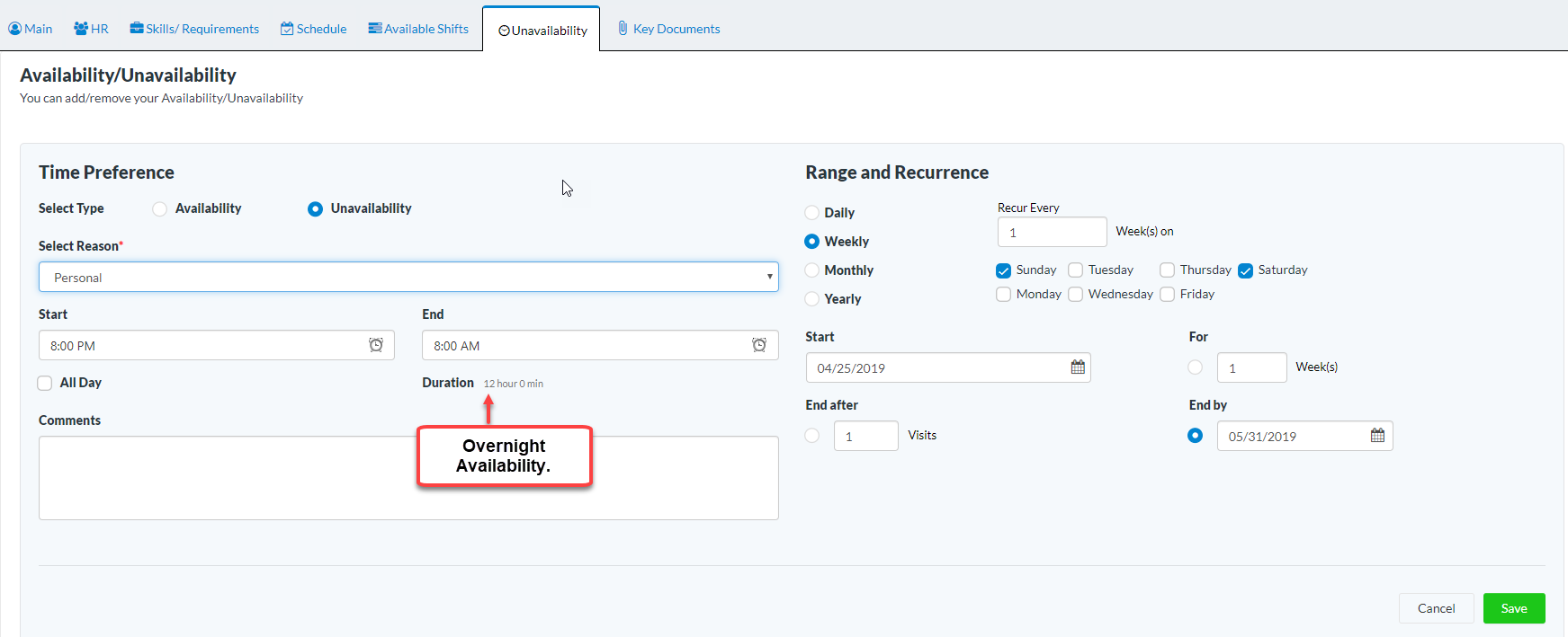 Caregiver Availability