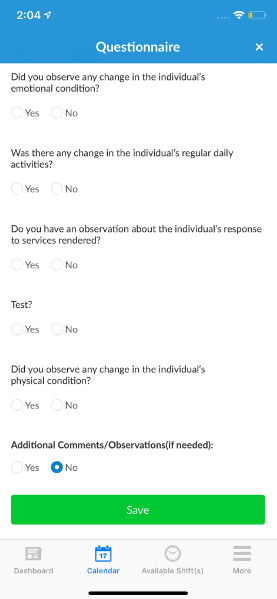 Dmas Questionnaire
