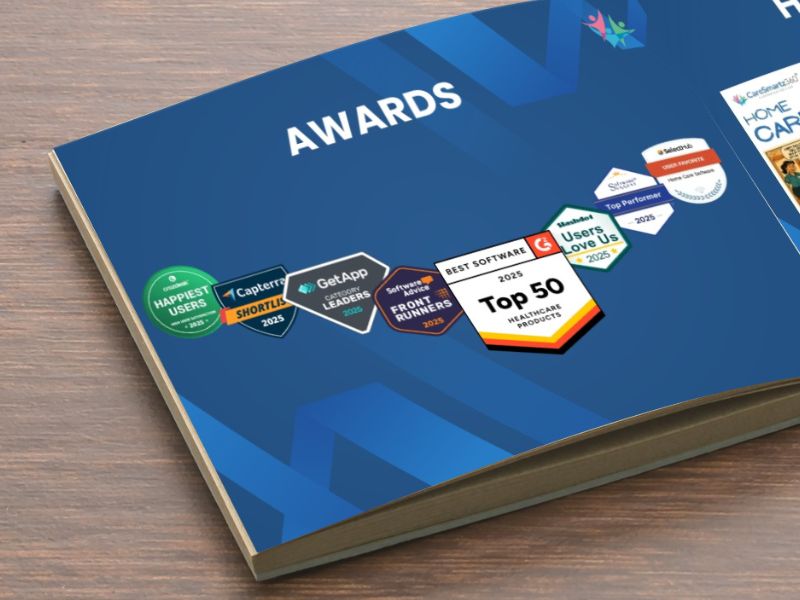 2025 home care software awards & badges earned by CareSmartz360