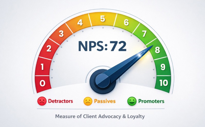 Net Promoter Score showing client loyalty in home care