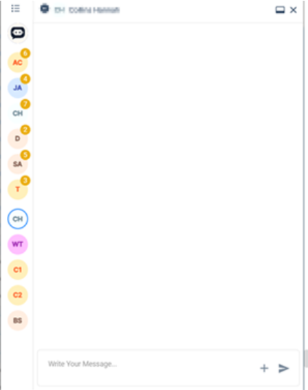 In-app chat interface for team communication in home care software