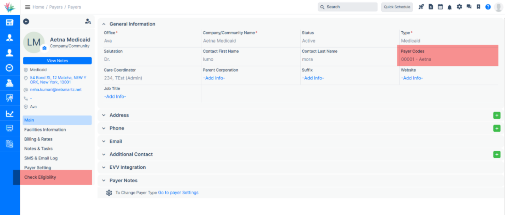  Eligibility check integration update in payer profiles in the Agency Portal