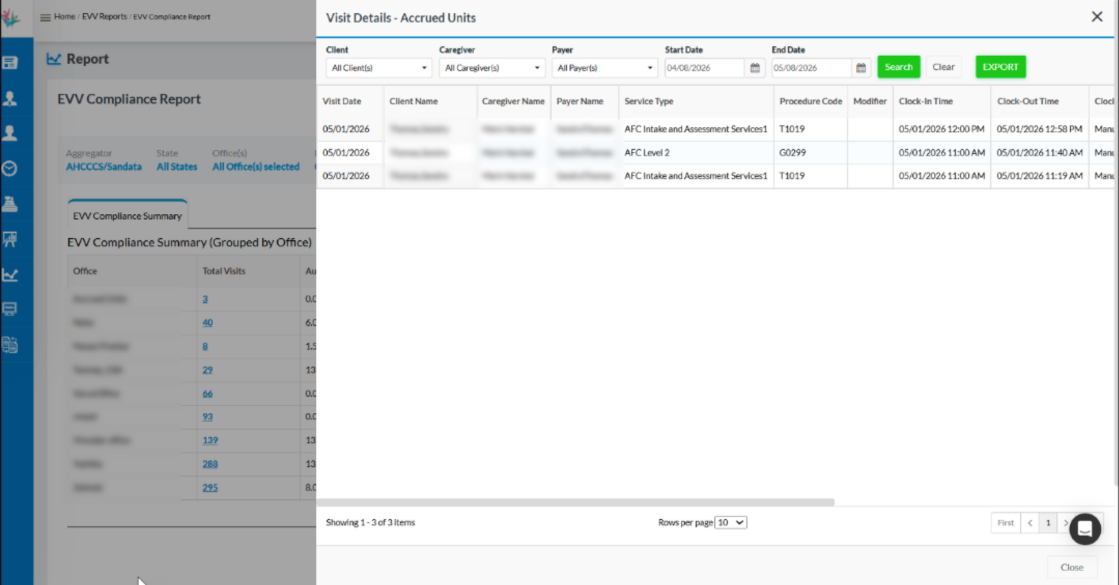 EVV compliance visit details update in the Agency Portal