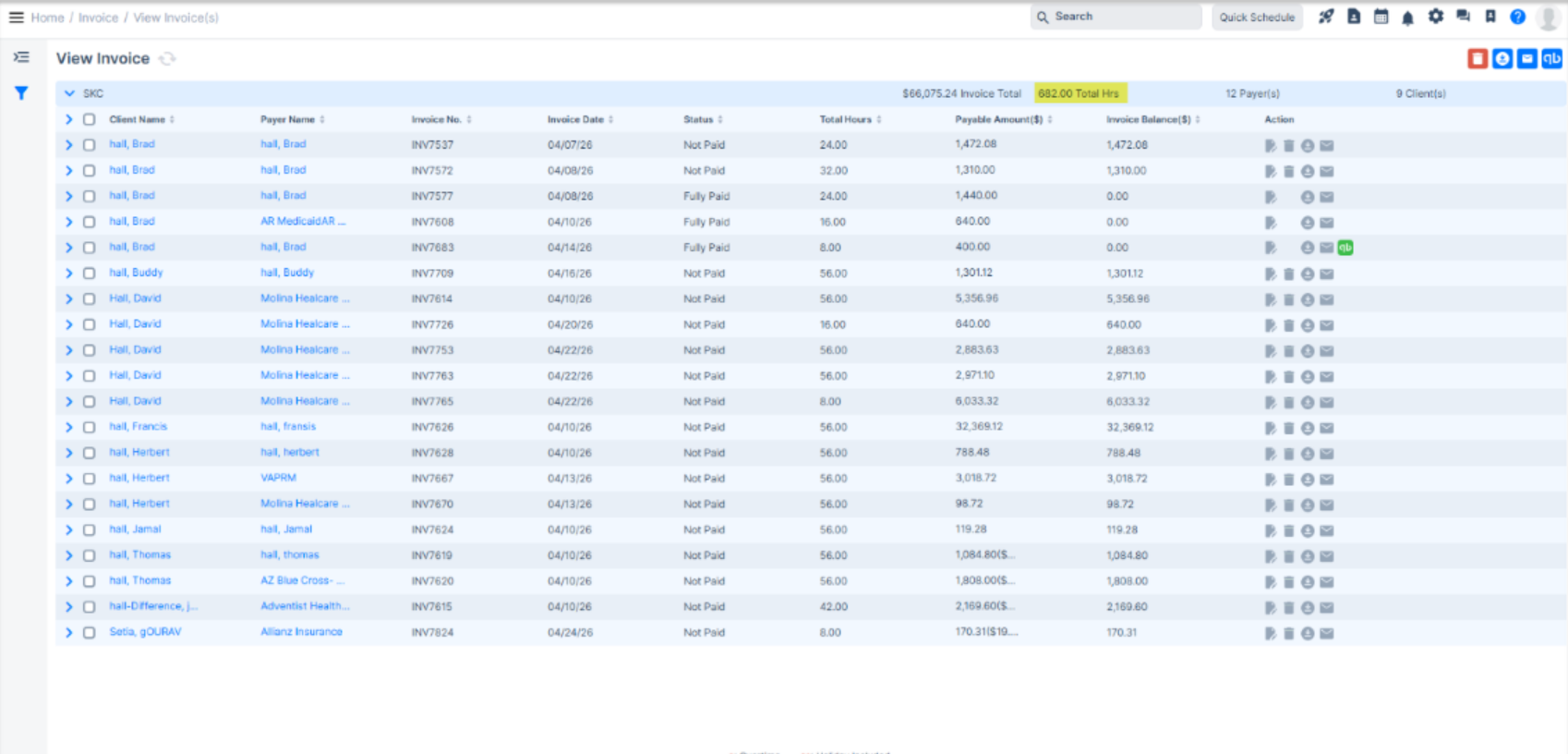 New total hours update on finalized invoices in the Agency Portal