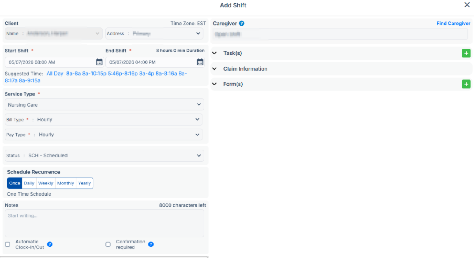 Role-based access control for billing and rate visibility in home care software
