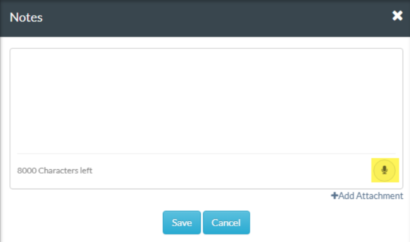 Voice-to-text notes update in the CareSmartz360 Caregiver Portal