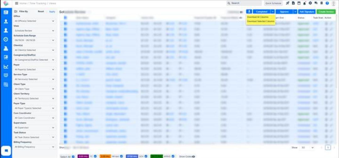 Time Tracking updated with flexible column export options