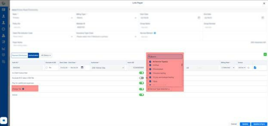 Client-Payer billing updated to control taxes by payer and service in the Agency Portal