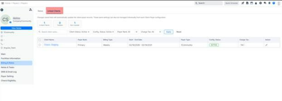 Payer Profile updated with a new Linked Clients tab for managing client tax settings